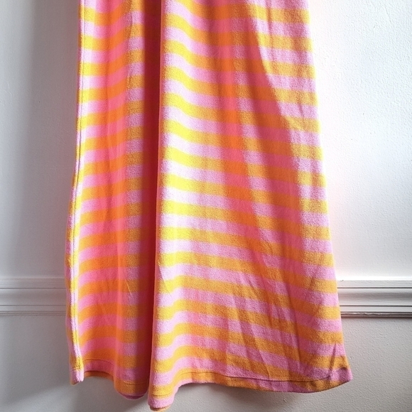 New Zara Terrycloth Striped Sleeveless Pink/Orange Midi Dress/Cover-Up NWT Small - Picture 10 of 13